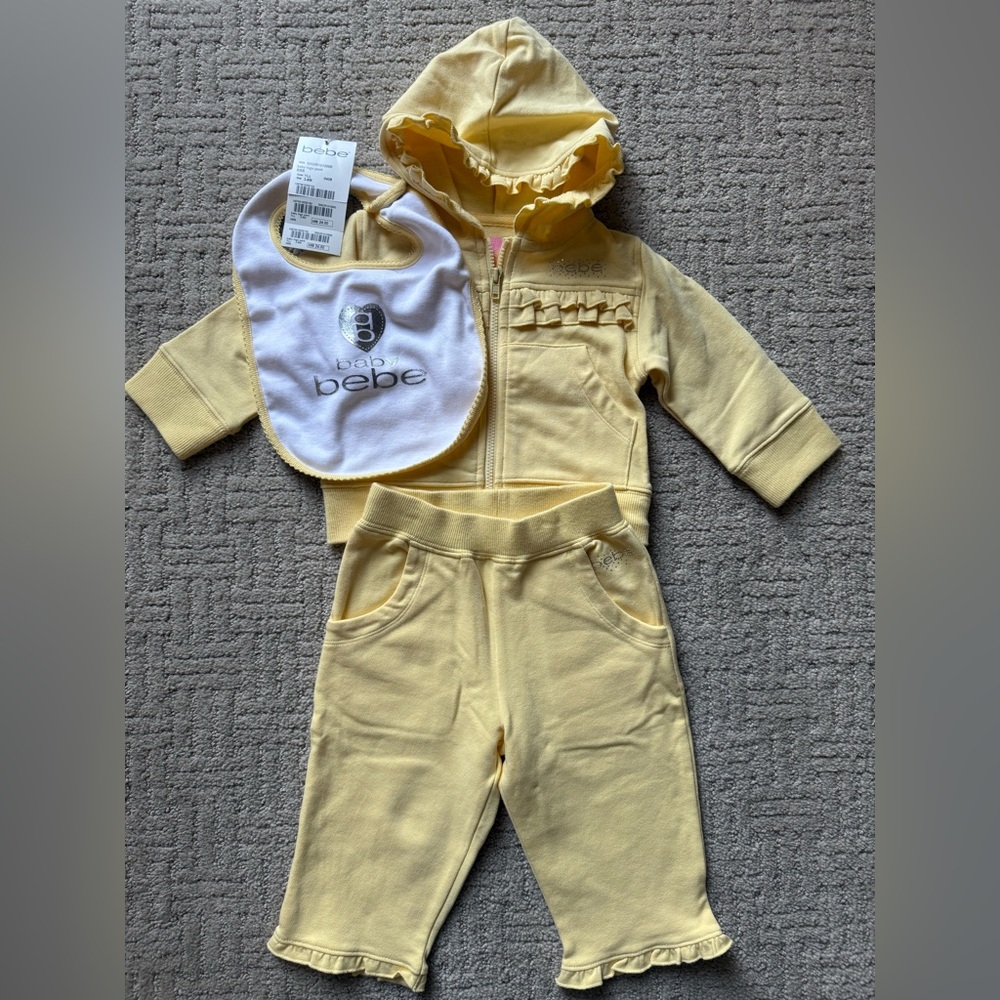 NWOT Authentic baby bebe 3pc Outfit (3-6m)